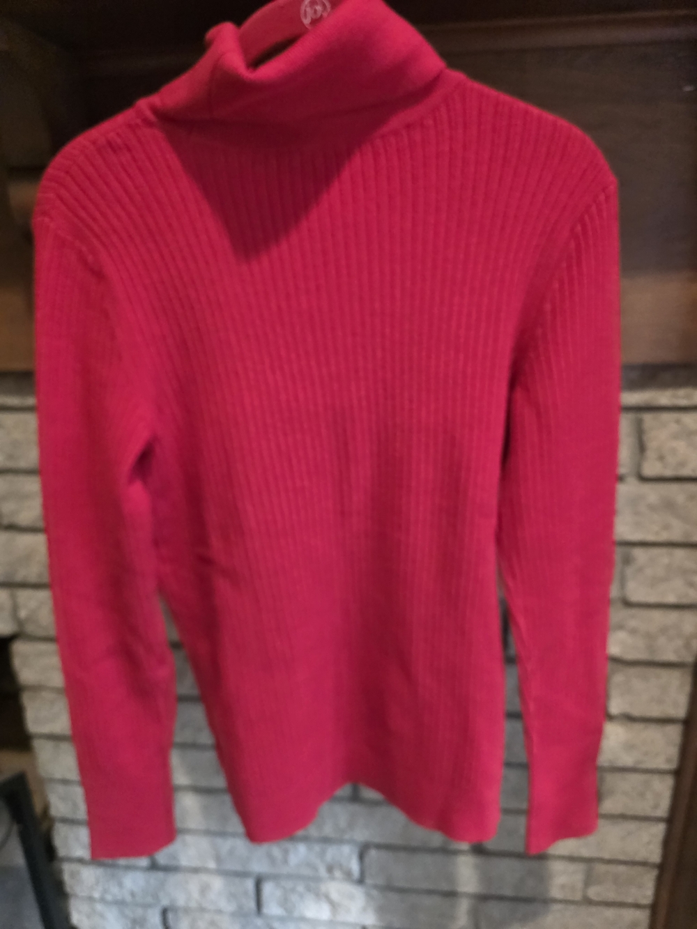 Talbots Red Ribbed Turtleneck Sweater - Picture 4 of 6